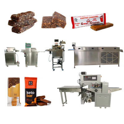 Extrusora automática de barras de chocolate e corte de embalagem