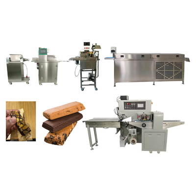 Linha de produção automática de barras de chocolate, pasta de frutas e feijão equipada com máquina de embalagem