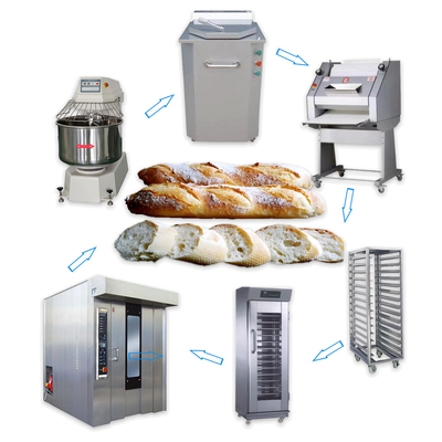 Linha de produção automática comercial de bolos e pães para fazer máquinas de baguette